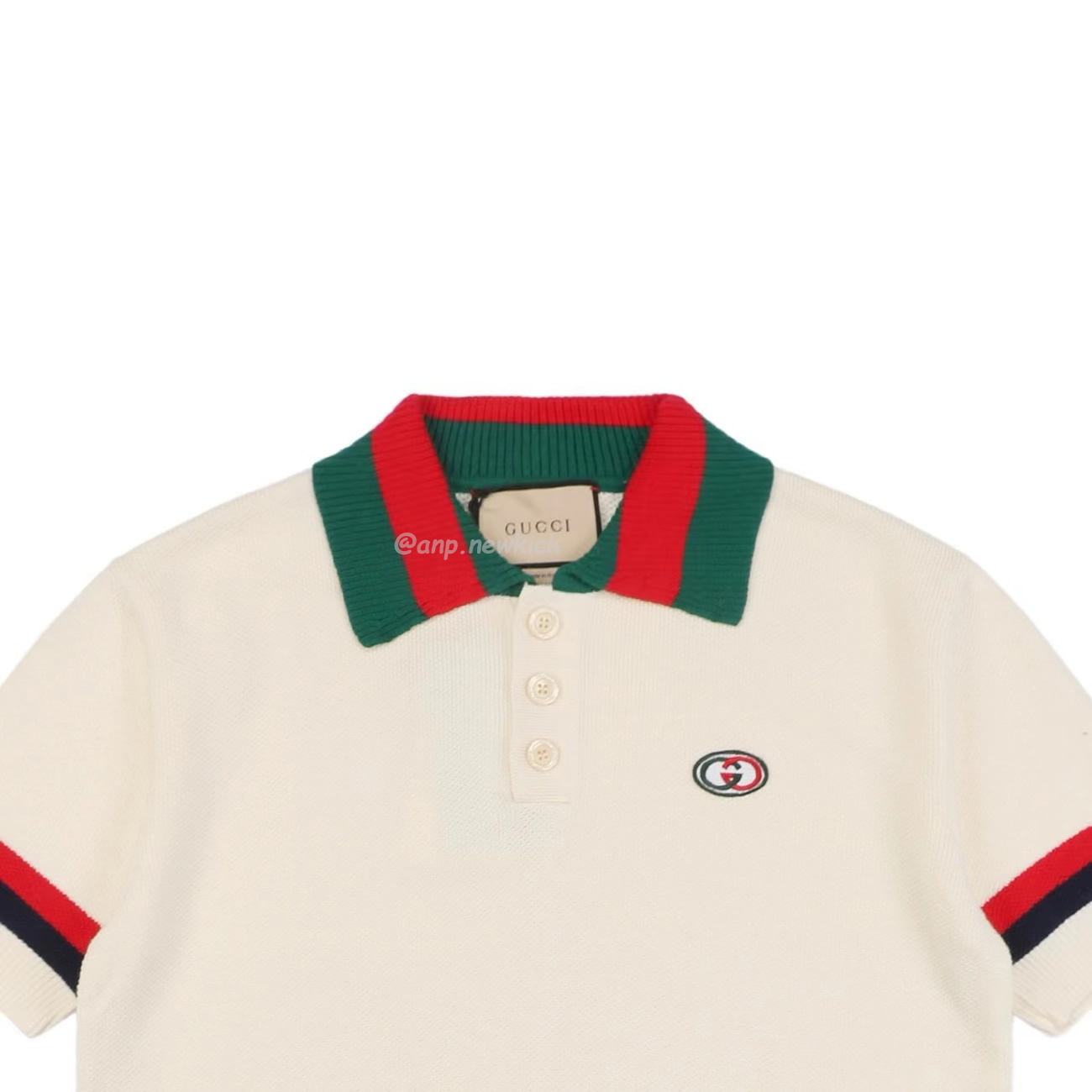 Gucci Logo Appliqued Striped Cotton Polo Shirt (6) - newkick.vip